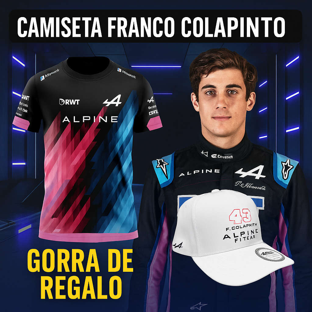 Camiseta Franco Colapinto Alpine 2025 + Gorra de REGALO!