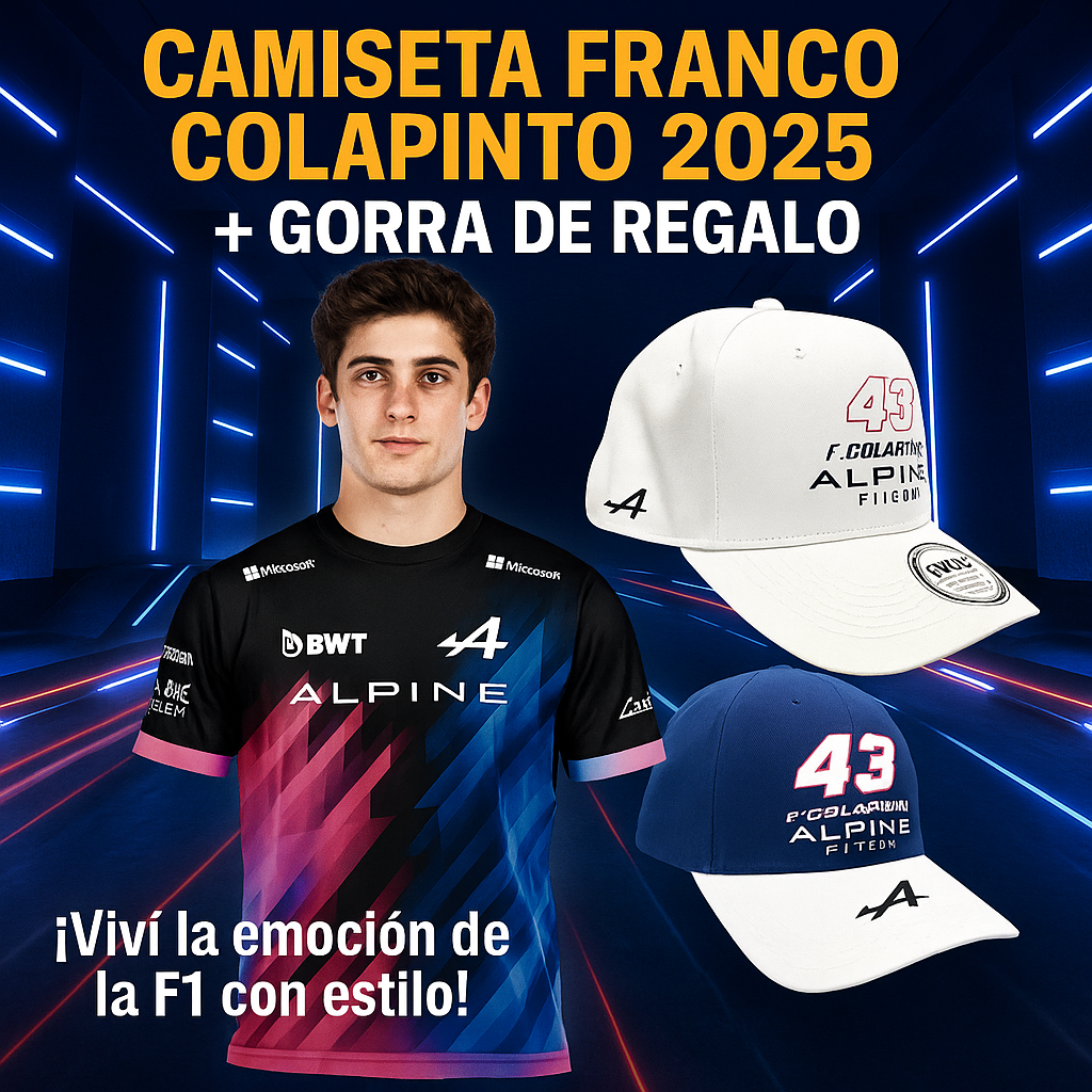 Camiseta Franco Colapinto Alpine 2025 + Gorra de REGALO!