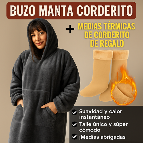 Buzo Manta de Corderito + Medias Térmicas Corderito de REGALO