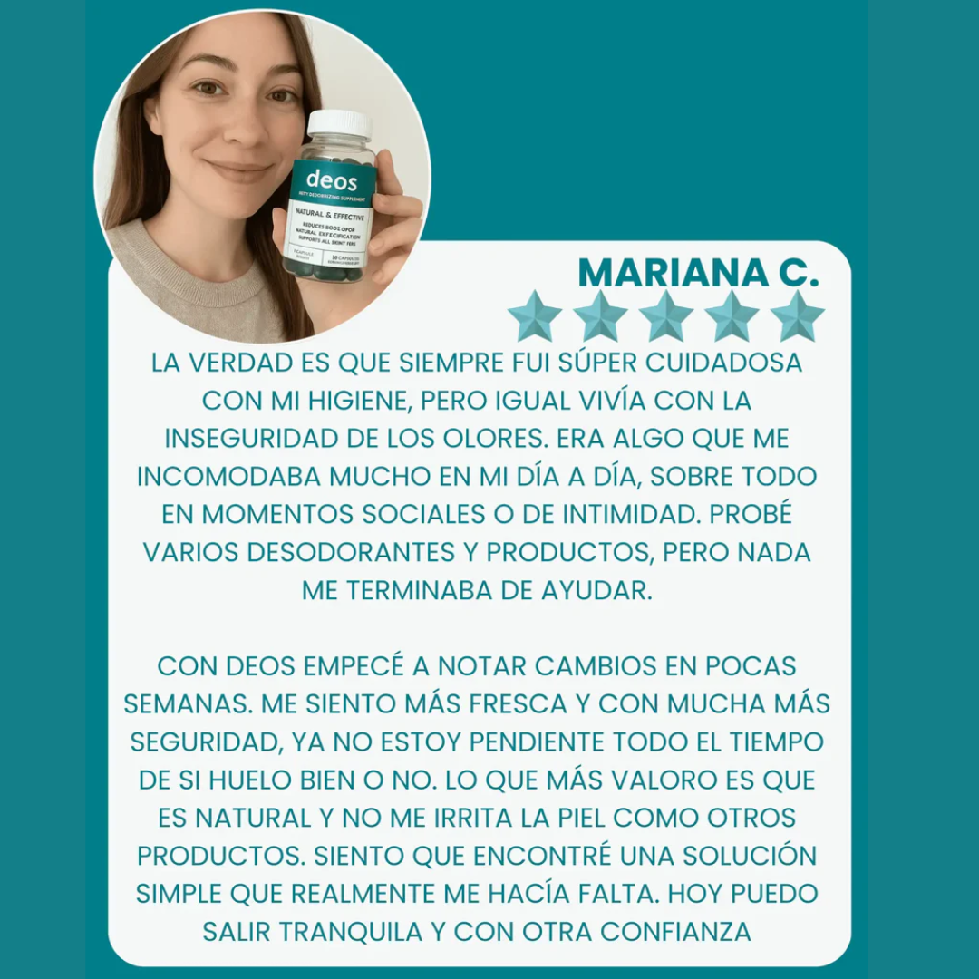 Deos™ Cápsulas - Neutraliza olores corporales desde la raíz