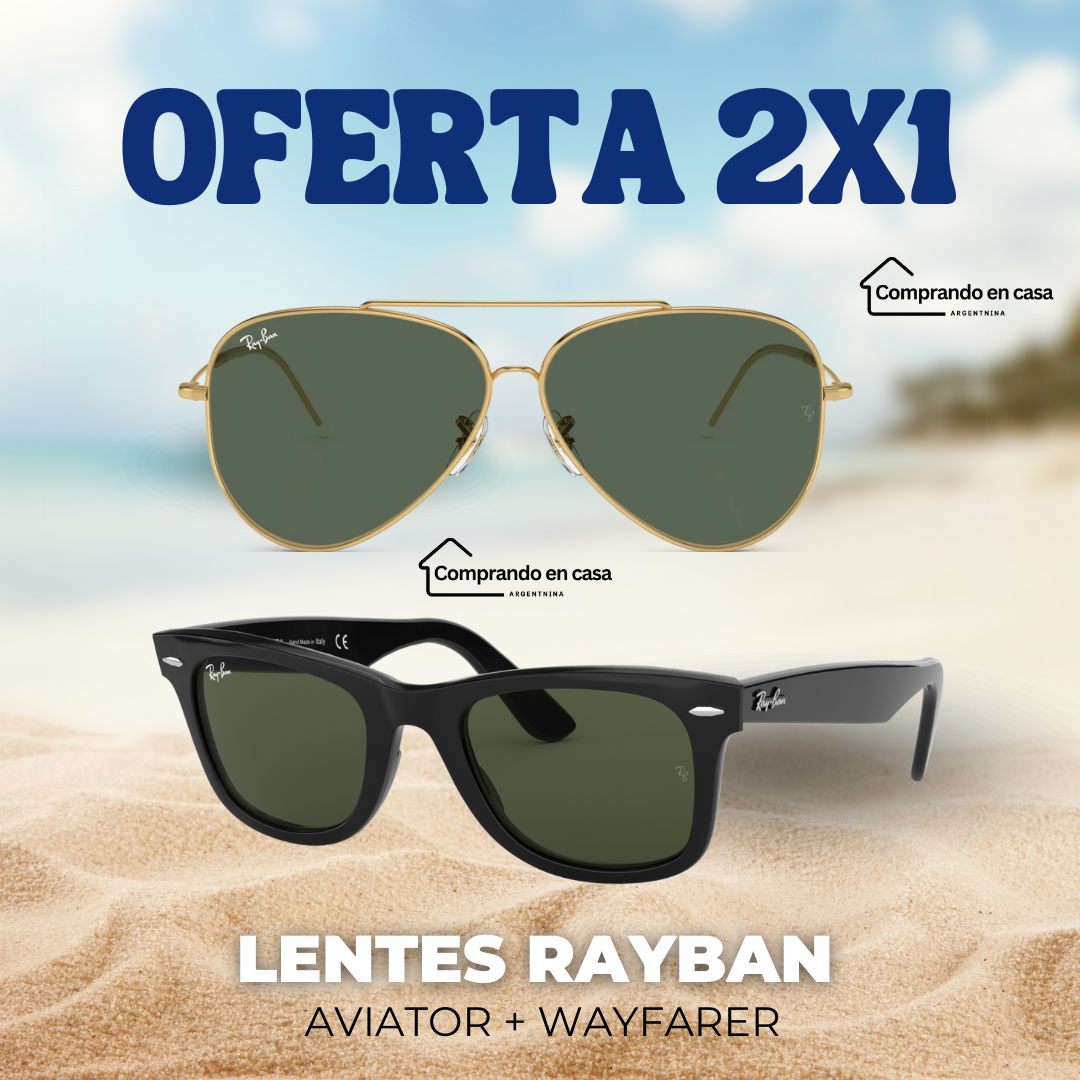 OFERTA 2X1! LENTES RAYBAN AVIATOR + WAYFARER DE REGALO