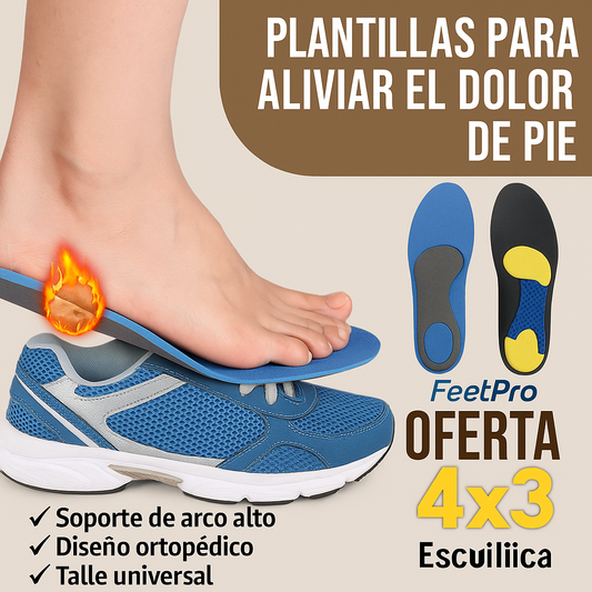 Plantillas Para Aliviar El Dolor De Pie FeetPRO™ - Ortopedicas para Fascitis Plantal 4x3 - Llevas 4 Pagas 3