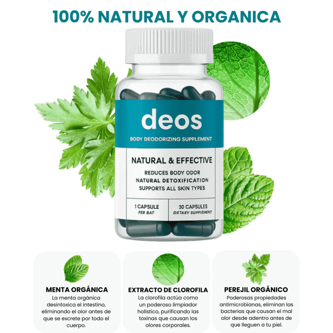 Deos™ Cápsulas - Neutraliza olores corporales desde la raíz