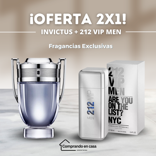 ¡OFERTA ESPECIAL 2x1! | INVICTUS DE HOMBRE + PERFUME 212 VIP MEN 100ML DE REGALO!