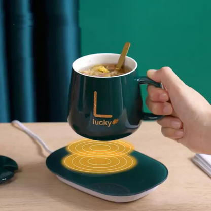Calentador de Bebidas + Taza y Cuchara de Regalo