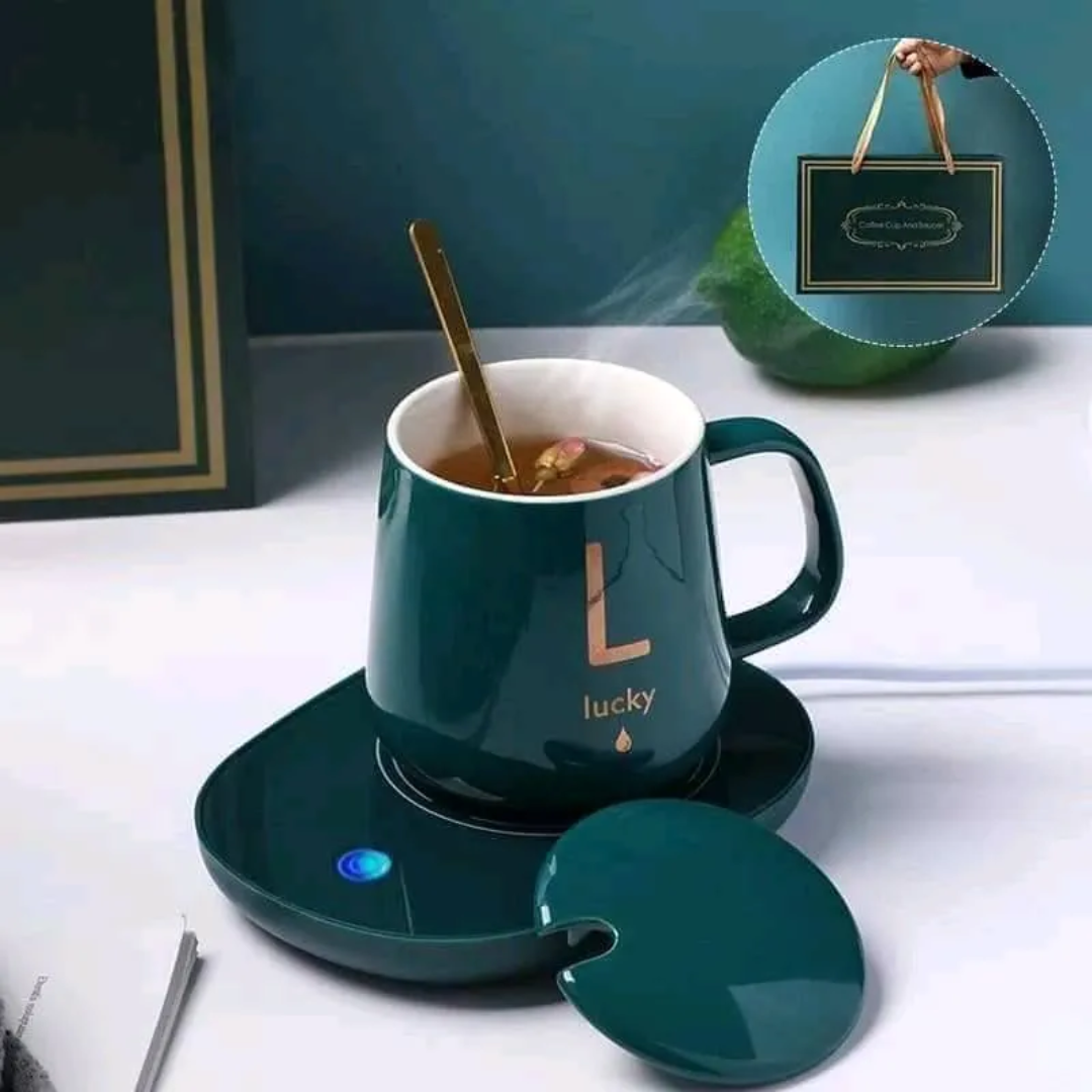 Calentador de Bebidas + Taza y Cuchara de Regalo
