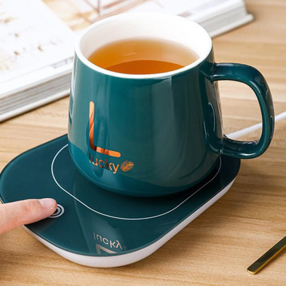 Calentador de Bebidas + Taza y Cuchara de Regalo